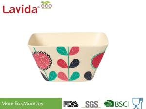 China Shatter - Proof Reusable Bamboo Fiber Bowls , Square Shape Bamboo Salad Bowl factory