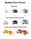 Wholesale Manufacture Unique Dog Cat Food Bowl Ceramic Pet Feed Bowl With Wooden