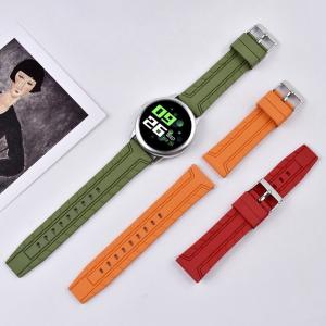 China Multiple Colors Soft Silicone Watch Strap 22mm Flexible With Stainless Buckles factory