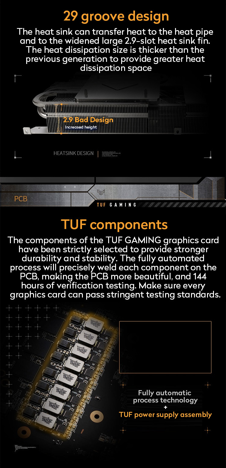 TUF-RX6700XT-O12G-GAMING Gaming Computer Graphics Card PCI Express 4.0X16 Interface​
