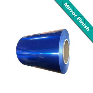 China Blue And Gold Color Mirror Finish Aluminum Coil Coated Mirror Aluminium Material factory