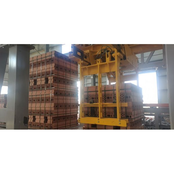 Automated Clay Brick Stacking and Packaging System with One-Touch Brick Type Switching and Simple Operation