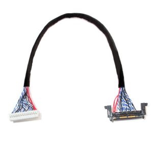 LCD LVDS Cable Assembly 1.0mm Pitch JAE Fix-30ssl-Hf To HRS DF13 EDP 26AWG