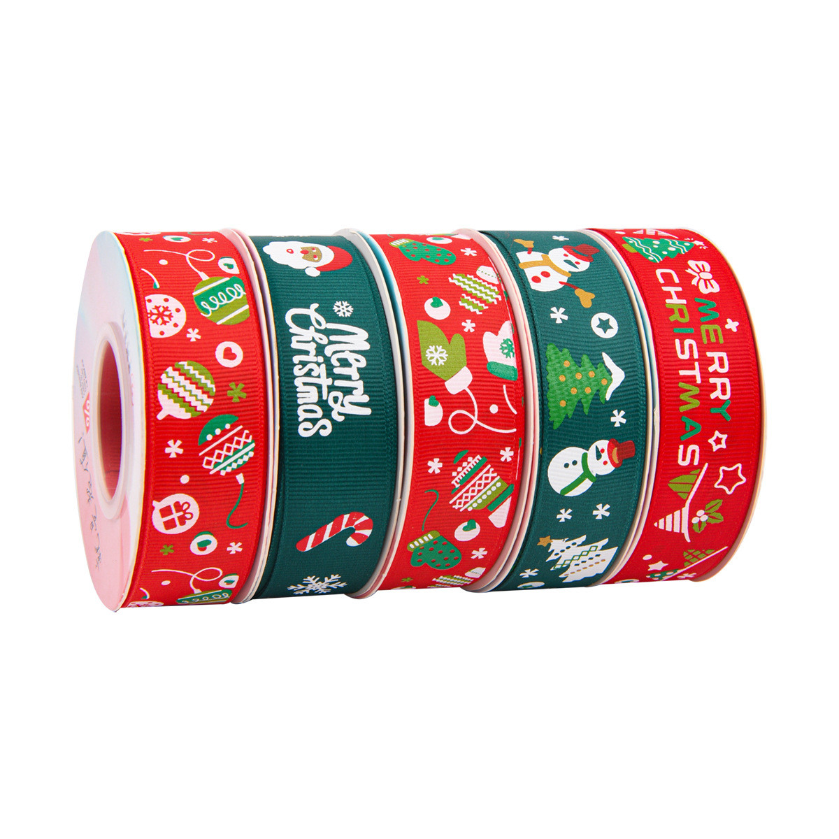 2cm 2.5cm Christmas Printed Ribbons ISO14001 Personalised Xmas Ribbon