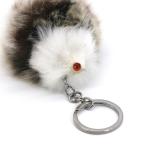 White Alloy Cute Doll Keyring Gray Frisco Furry Mouse shape OEM