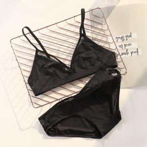 China ODM Plus Size Bra Sets Strapless 18-35 Years Women'S Brief Sets Black Lingerie factory