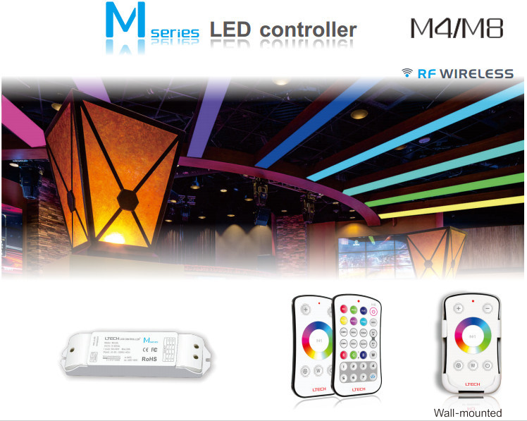 12V-24V Led Rgb Strip Rf Controller DC12-24V 5A/4CH 2.4GHz Wireless Remote
