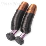 7A Peruvian Curly Virgin Remy Hair Weft / Ombre Chocolate Hair Weave