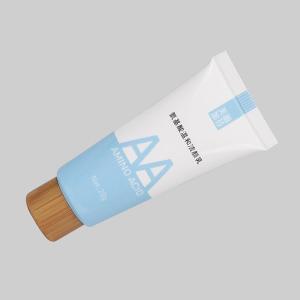 China 20-60ml Bamboo Tube Packaging Custom Empty Cosmetic Squeeze Plastic Facial Cleanser Tube factory
