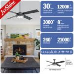 6 Speed Remote LED Ceiling Fan For Living Room Pure Copper DC Motor OEM/ODM