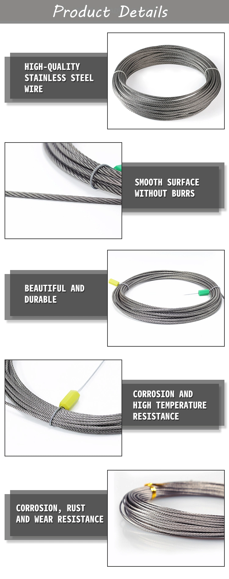 1x7 0.7mm Thin Electric Galvanized Steel Wire Rope Tolerance ±3% for Cold Heading Steel within Special