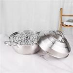 30cm Stainless Steel Double Bottom Cookware Steamer Pot Set