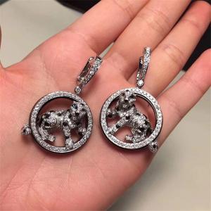 China C Earrings full of diamonds leopar white gold yellow gold rose gold diamond earring Jewelry factory in Shenzhen, China factory