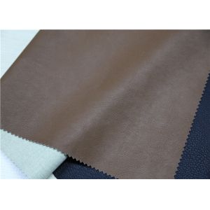 China Embossed Brown Faux Leather Fabric , Faux Leatherette Fabric Abrasion Resistant on sale