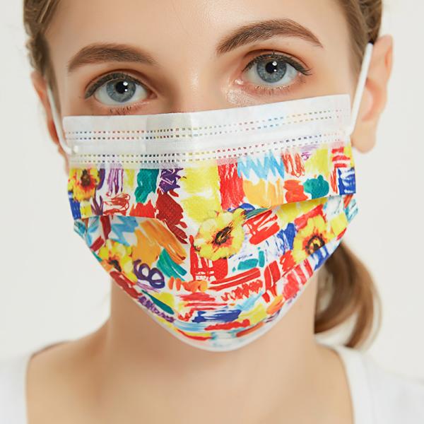 S&J Daily use custom printed face mask 3 ply Non woven adult kids disposable