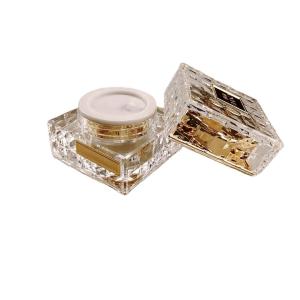 China 30g 50g Acrylic Gold Cream Jar for Skincare Cream Plastic Jar Eco-friendly and Design factory