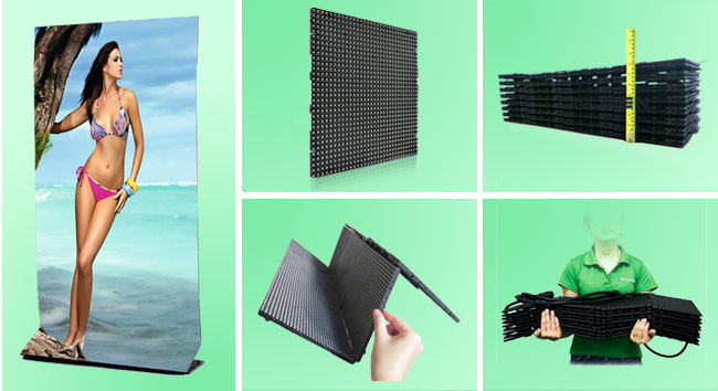 P7.8 Clear Light Duty Foldable LED Display For Rental , Slim Design