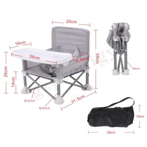 Aluminum Alloy Baby Folding Chair With Tray Multicolor Portable