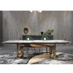 Gold Custom Stainless Steel Furniture Chair ODM Genuine Leather Fabric ISO9001