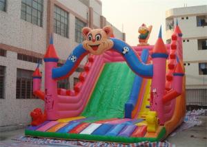 China Lovely Cartoon Commercial Inflatable Slide , Kids Inflatable Slides For Park factory