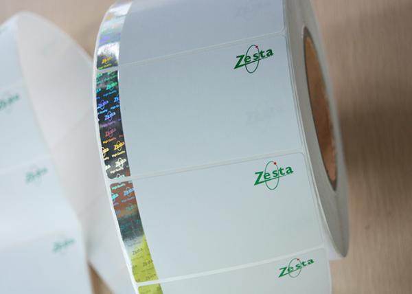 Glossy Silver Hot Stamping Labels / Security Hologram Label Polyester Film