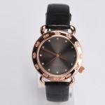 Fashion Ladies Quartz Movement Watch , Round Leather Strap Watches With Mineral