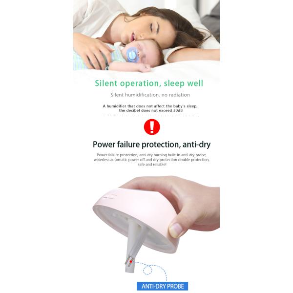 Colorful Lighting Rechargeable Ball Air Purifier Baby Mute Spray Mist Humidifier