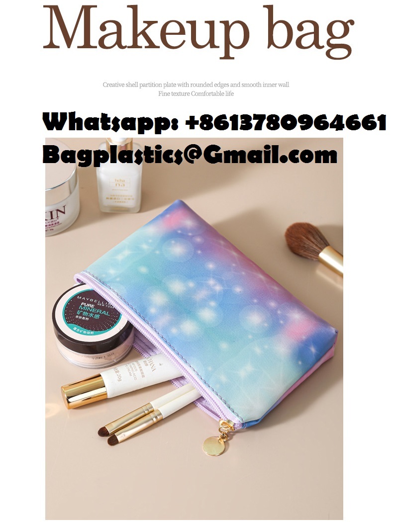 Toiletry Bag,Water Resistant Cosmetic Organizer For Bathroom, Quart Size Clear Iridescent Hard Shell Zipper Case For Toiletries,Portable Storage For