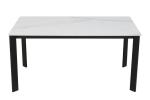 1500*850mm Ceramic Dining Table With Fixed Type Black Metal Base