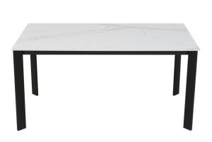 China 1500*850mm Ceramic Dining Table With Fixed Type Black Metal Base factory