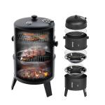 18" Height Outdoor Cooking Grills Portable Charcoal Grill 3 In 1 Multifunction