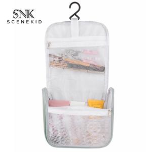 China Large Capacity Grey Hanging Waterproof Tavel Wash Cosmetic Bursh Bag factory