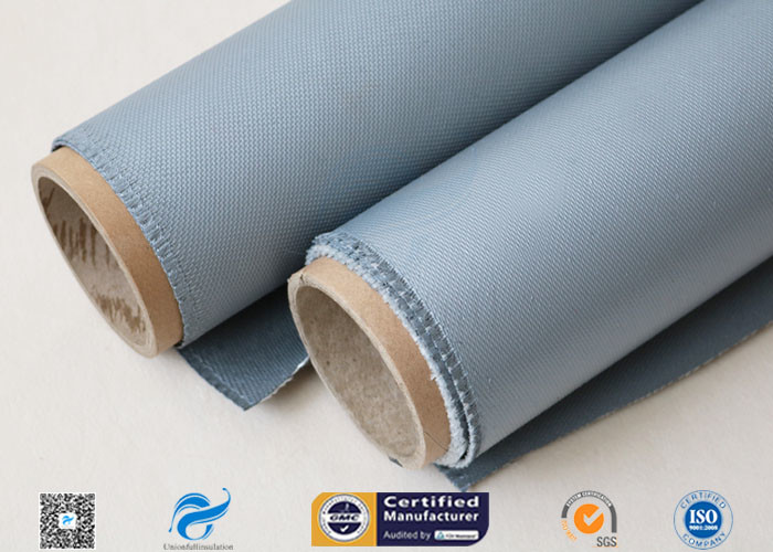 Grey Silicone Coated Fiberglass Fabric 0.85MM Satin Weave Abrasion Resistant