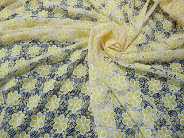 Printed Cotton Charming Polyester Lace Fabric with Allover Lace for Lady Garment