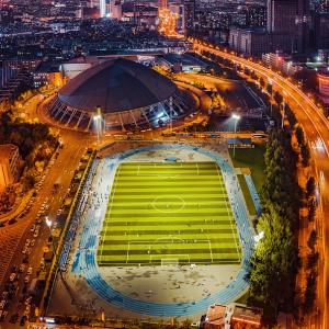 China 25MM Football Artificial Turf Grass Rainbow Garden Lawn Sports Flooring factory