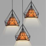 Diamond-shaped Iron Pendant Lamp, perfect for restaurants / dinning room / cafes