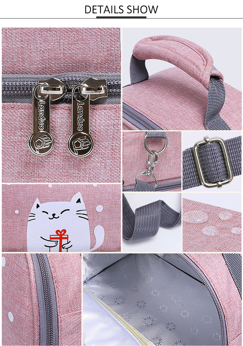 Adjustable Shoulder L24cm Food Cooler Bag for Children