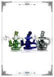 Klein Recycler Dab Oil Rigs With Showerhead Perc Glass Water Pipes Bong Smoking