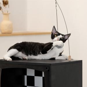 China CARB Wood Pet Furniture Luxury Modern Cat Bed Furniture Cushioned factory