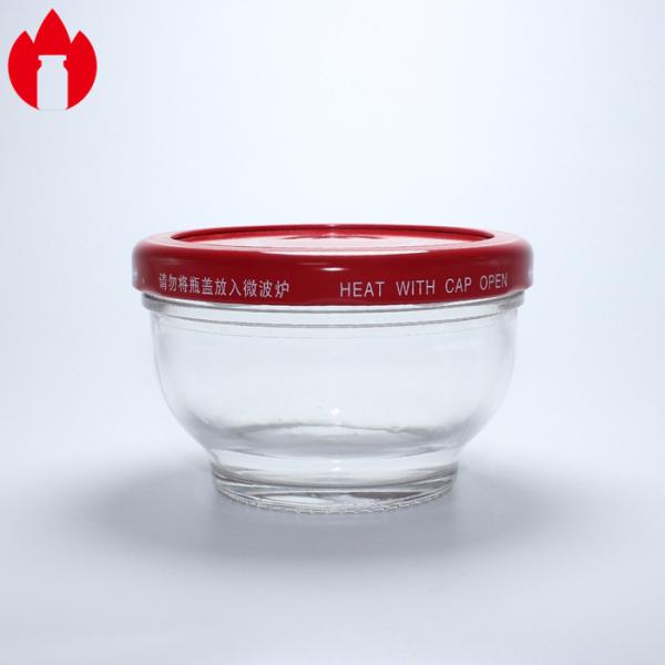 China Customized Glass Bowl Container With Metal Cover factory