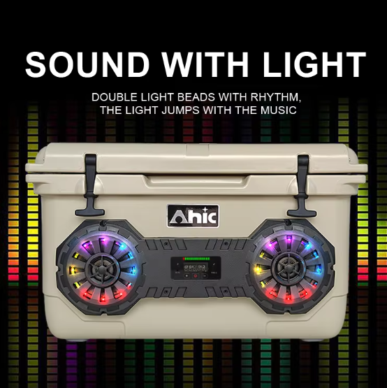 32LBS 45L Durable Hard Cooler Box With Built-In Bluetooth Speaker For Outdoor