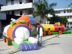 China Amusement Park Games, Inflatable Tunnel Maze / Inflatable Tunnel Train factory