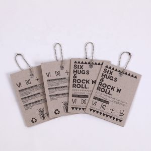 Custom Size Recycled Paper Hang Tags CMYK Printing For Garment Display