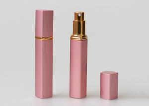 China Pink Engraved Glass Travel Perfume Atomiser Bottles 12ml Rectangular Shape factory