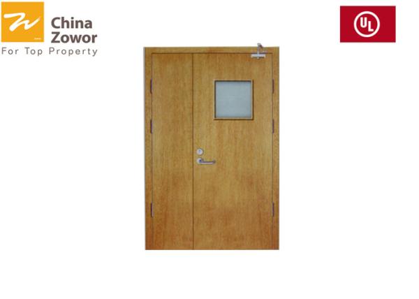 BS Standard Unequal Leaf 1 Hour Rated Fireproof Wooden Doors/ Perlite Board