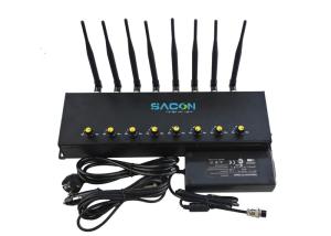 China 8 Bands Long Range Cell Phone Jammer , RF Signal Jammer 427*116*60mm Size factory