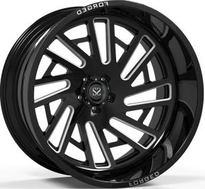 China Off Road Rims 24x12 and 24x14 Gloss Black Deep Lip Customized 4x4 Wheels Rim factory