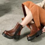S204 Manufacturers autumn and winter thick-soled high-heeled simple fashion all