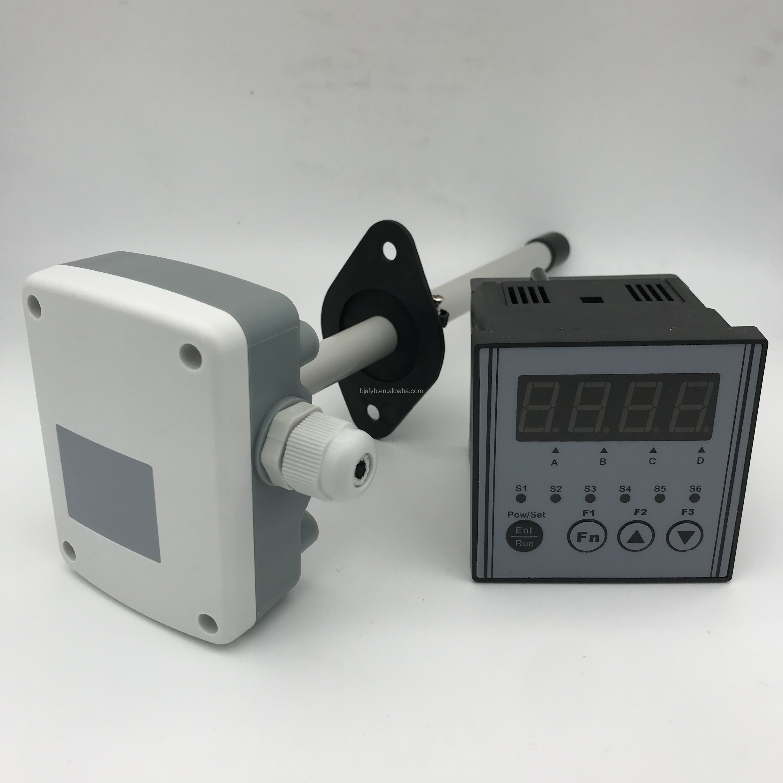 1M Cable Length Industrial RS485 Modbus 4-20mA Duct Mount Air Velocity Transmitter Sensor