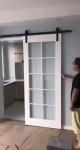 2.1m Height Aluminium Barn Door Moisture Proof Glass Door With Aluminium Frame
